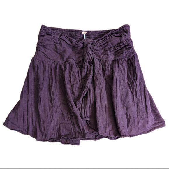 Free People Gauze Crinkle Cotton Convertible Mini Skirt Smocked Strapless Top - Picture 2 of 3